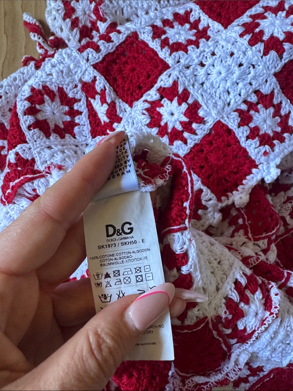 D&G Red and White Crochet Mini Dress - Picture 9 of 9